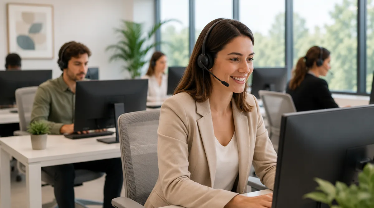 Equipo de atención telefónica de SyncMedical gestionando llamadas y citas